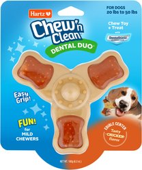 Hartz Chew 'n Clean Chew Chicken Flavored Tri-Point Dog Treat & Chew Toy, Medium