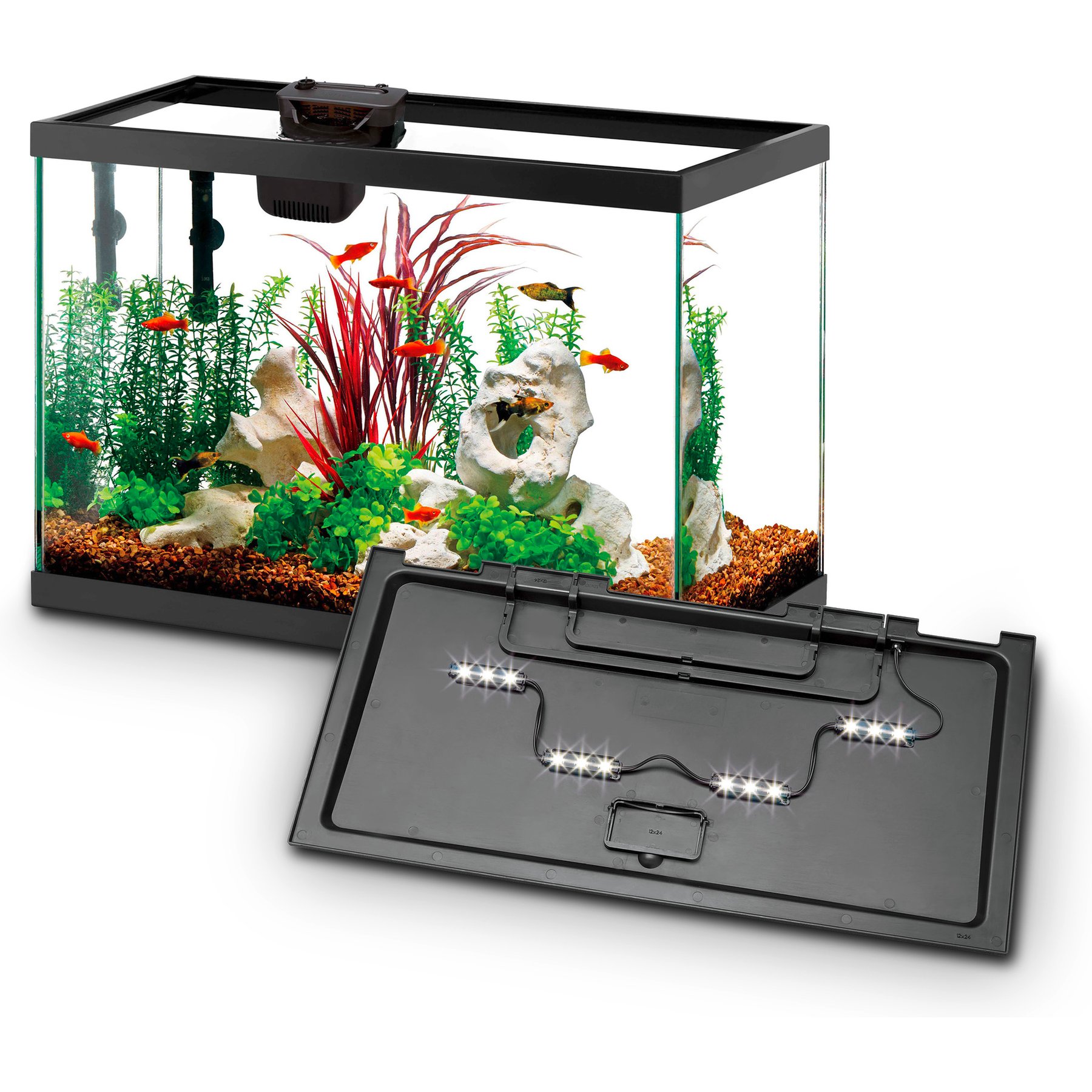 Aqueon Smart Clean Filtration LED Fish Aquarium Starter Kit, 20-gal