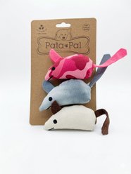 Pata Pal Cotton Canvas Mini Mice Cat Mice Toys, Multi, 3-in, 3 count slide 2 of 4