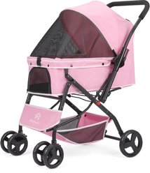 Wedyvko P03 Portable One-Button Foldable Dog & Cat Stroller, Pink