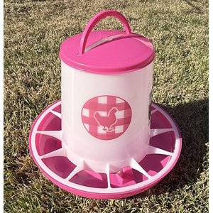 Zylina Chicken Feeder, 13-lb, Fuchsia