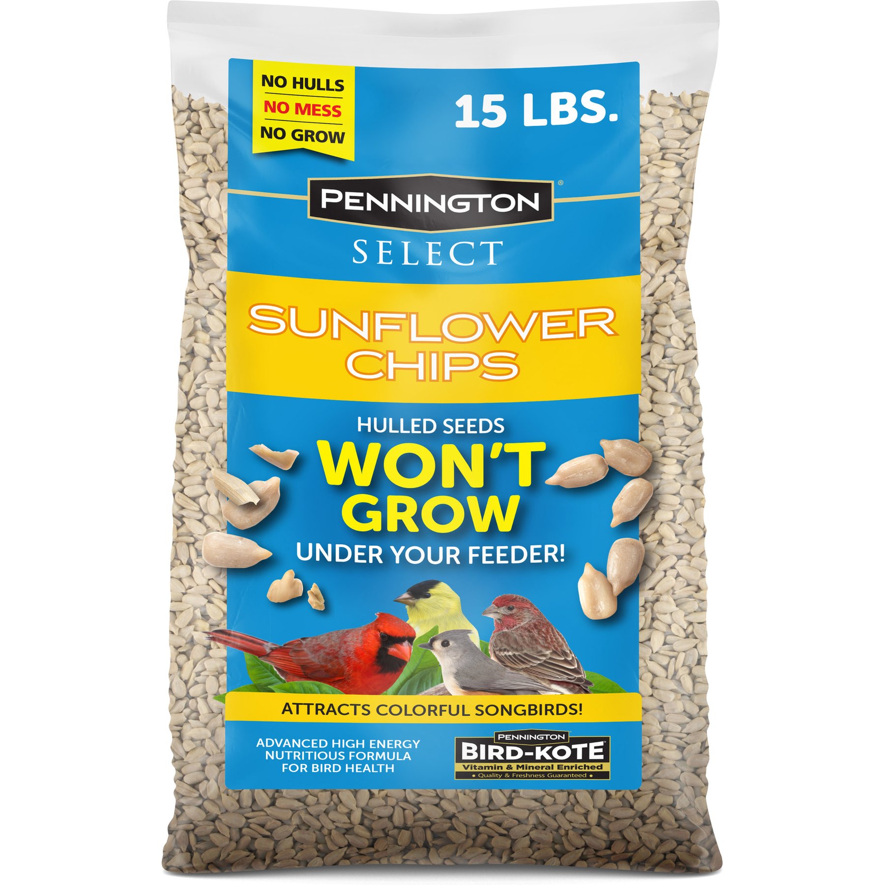 Pennington Select Sunflower Chips Wild Bird Food, 15-lb bag