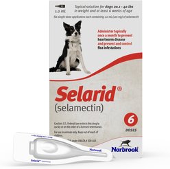 Selarid Topical Solution for Dogs, 20.1-40 lbs, (Red Box), 6 Doses (6-mos. supply)