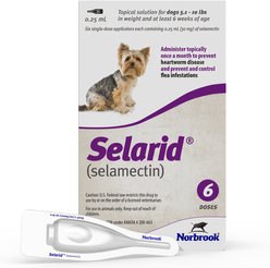 Selarid Topical Solution for Dogs, 5.1-10 lbs, (Purple Box), 6 Doses (6-mos. supply)