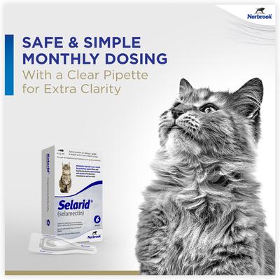 Show full view: Selarid Topical Solution for Cats, 5.1-15 lbs, (Blue Box), 6 Doses (6-mos. supply) slide 3 of 9