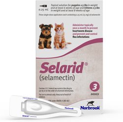 Selarid Topical Solution for Puppies & Kittens, 0-5 lbs, (Mauve Box), 3 Doses (3-mos. supply)