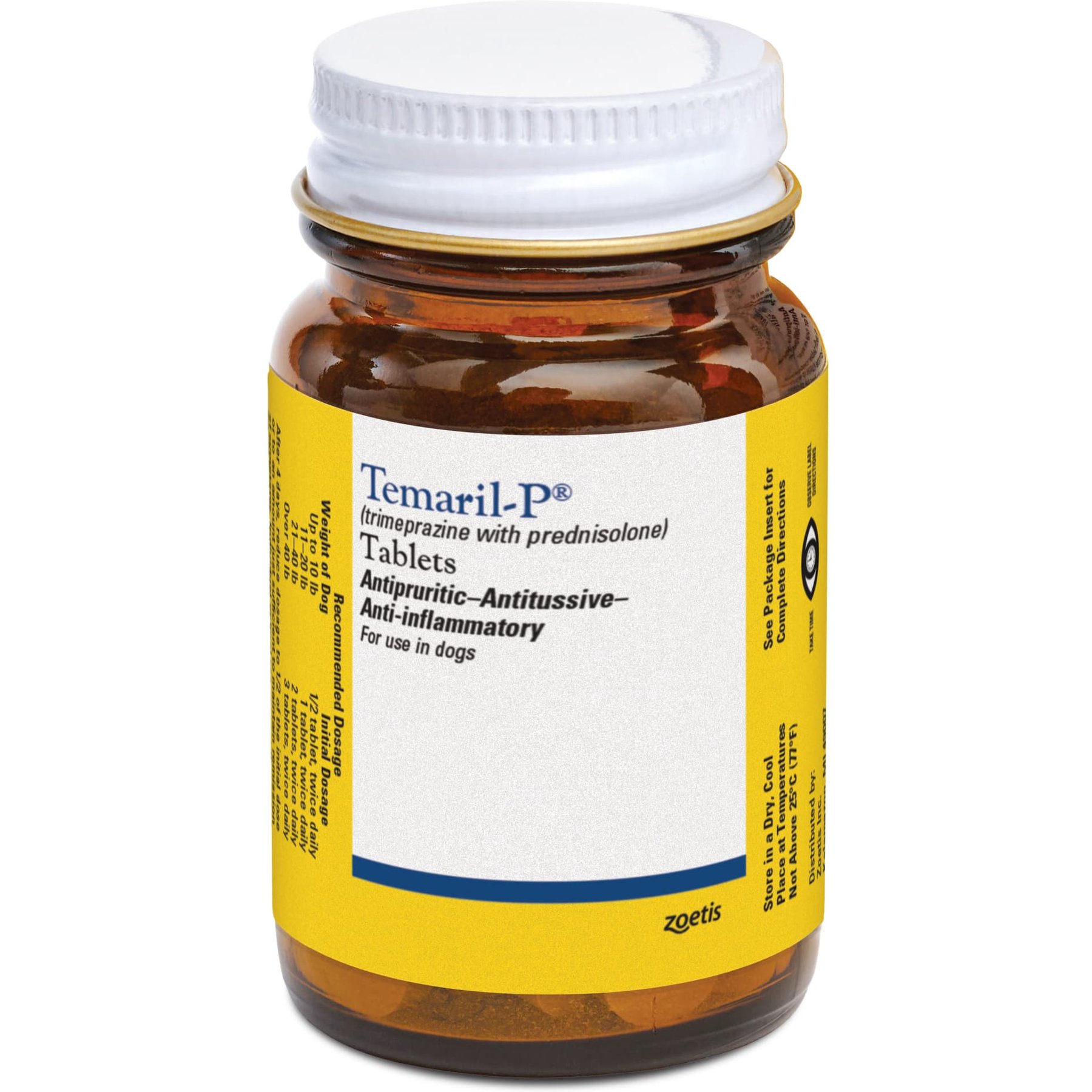 Temaril-P (trimeprazine tartrate with prednisolone) Tablets for Dogs, 1 tablet