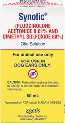 Synotic (fluocinolone acetonide 0.01% & dimethyl sulfoxide 60%) Otic Solution for Dogs, 60-mL
