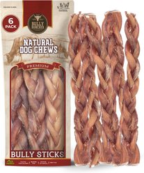 Bully Bunches 12-inch Standard Braided Bully Stick Dog Chew, 6 count