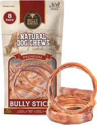Bully Bunches Large Bully Stick Dog Chew Rings, 8 count