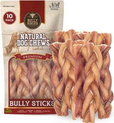 Bully Bunches 6-inch Standard Braided Bully Stick Dog Chew, 10 count