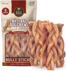 Bully Bunches 6-inch Standard Braided Bully Stick Dog Chew, 5 count