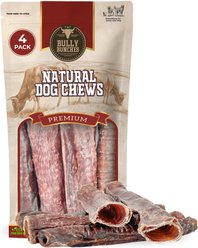 Bully Bunches 12-inch Beef Trachea Wrapped in Jerky Natural Dog Chew, 4 count