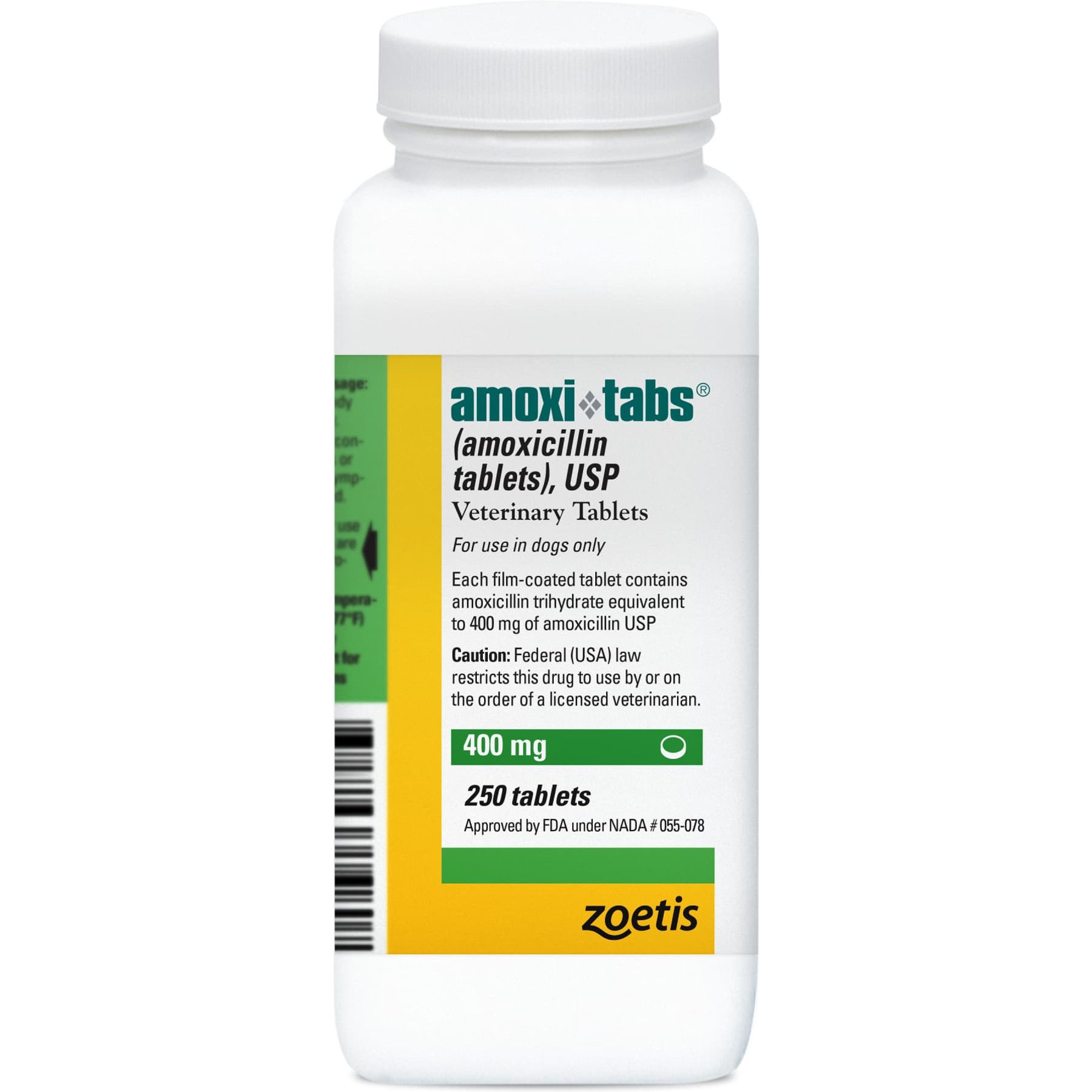 Amoxi-Tabs (Amoxicillin) Tablets for Dogs & Cats, 400-mg, 30 tablets
