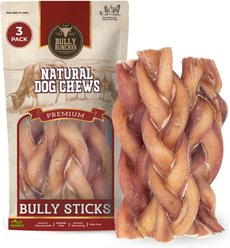 Bully Bunches 6-inch Jumbo Braided Bully Stick Dog Chew, 3 count