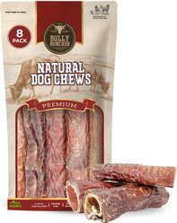 Bully Bunches 6-inch Beef Trachea Wrapped in Jerky Natural Dog Chew, 8 count