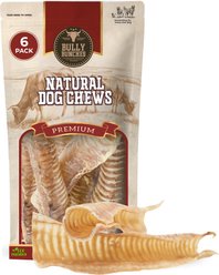 Bully Bunches 12-inch Beef Trachea Natural Dog Chew, 6 count