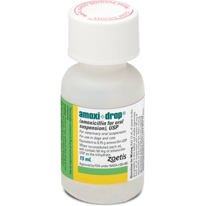 Amoxi-Drop (Amoxicillin) Powder for Oral Suspension for Dogs & Cats, 50-mg/mL, 15-mL
