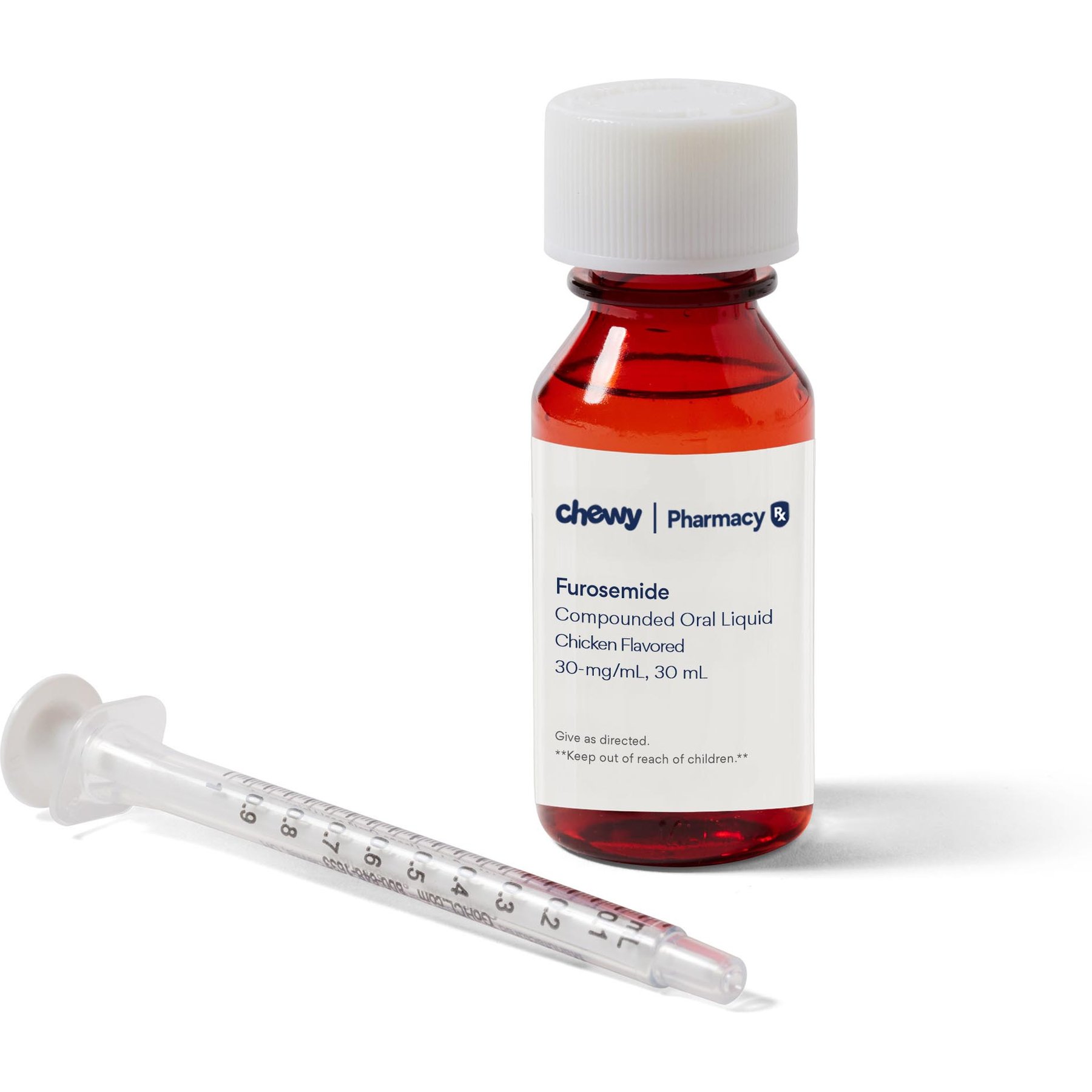 Furosemide Oral Liquid Chicken Flavored for Dogs & Cats, 30-mg/mL, 30 mL Compounded