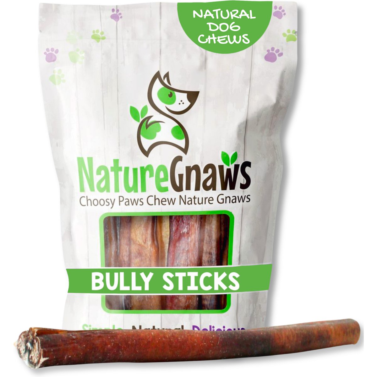 Nature Gnaws 11 to 12-in Bully Sticks Dog Chew Treats, X-Large, 3 count
