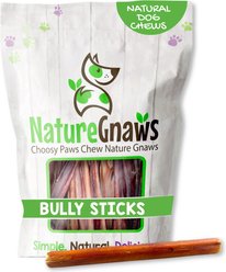 Nature Gnaws 5 to 6-in Beef Bully Sticks Dog Chew Treats, 8-oz bag