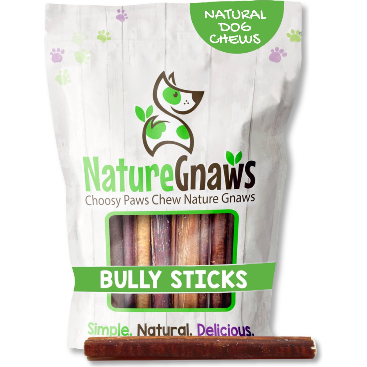 Nature Gnaws 5 to 6-in Bully Sticks Dog Chew Treats, Large, 15 count