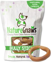 Nature Gnaws Beef Bully Rings Natural Dog Chew Treats, 5 count