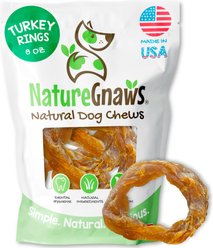 Nature Gnaws USA Turkey Rings Natural Dog Chew Treats, 8-oz bag
