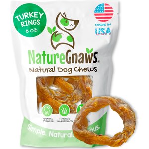 Nature Gnaws USA Turkey Rings Natural Dog Chew Treats, 8-oz bag