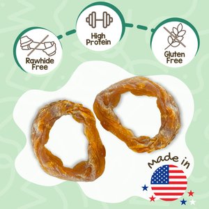 Nature Gnaws USA Turkey Rings Natural Dog Chew Treats, 8-oz bag