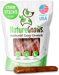 Nature Gnaws 5 to 7-in USA Steer Sticks Natural Dog Chew Treats, 8-oz bag