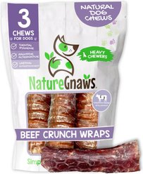 Nature Gnaws Beef Trachea Crunch Wrap Dog Chew Treats, 3 count