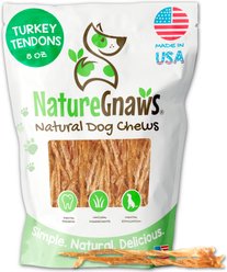 Nature Gnaws USA Turkey Tendon Natural Dog Chew Treats, 8-oz bag slide 1 of 8