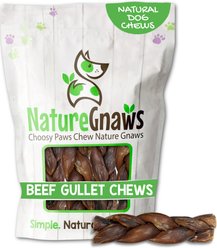 Nature Gnaws 5 to 6-in Braided Gullet Sticks Natural Dog Chew Treats, 10 count