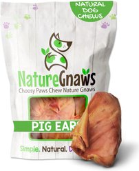 Nature Gnaws Pig Ears Natural Dog Chew Treats, 8 count