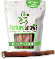 Nature Gnaws 11 to 12-in Beef Bully Sticks Dog Chew Treats, 1-lb bag