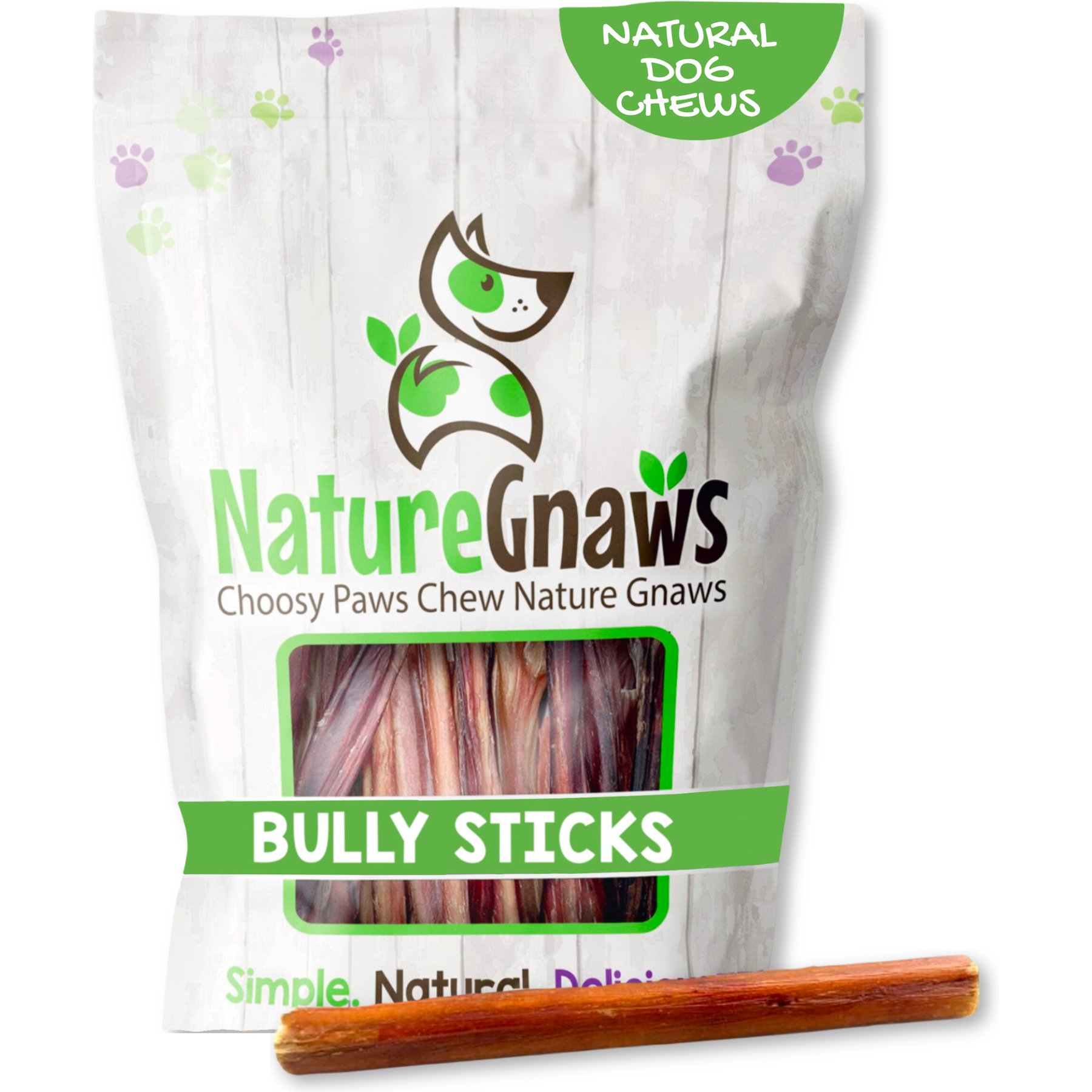 Nature Gnaws 5 to 6-in Beef Bully Sticks Dog Chew Treats, 1-lb bag
