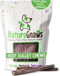 Nature Gnaws 5 to 6-in Beef Gullet Sticks Natural Dog Chew Treats, 15 count