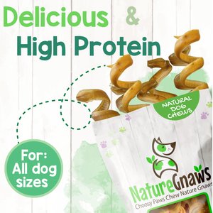 Nature Gnaws 7 to 8-in Spring Bully Sticks Dog Chew Treats, 6 count