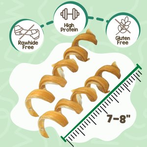 Nature Gnaws 7 to 8-in Spring Bully Sticks Dog Chew Treats, 6 count