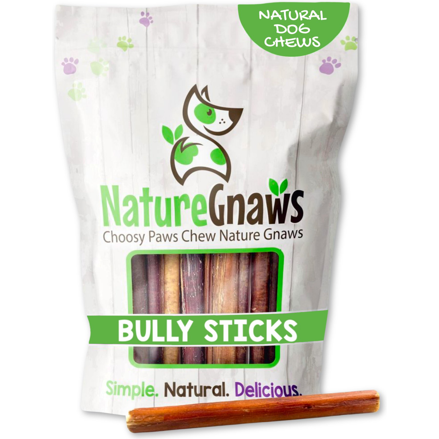 Nature Gnaws 5 to 6-in Bully Sticks Dog Chew Treats, Small, 5 count