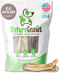 Nature Gnaws 5 to 8-in USA Elk Antler Natural Dog Chew Treats, 3 count