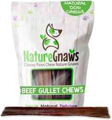 Nature Gnaws 9 to 10-in Beef Gullet Natural Dog Chew Treats, 20 count