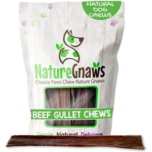 Nature Gnaws 9 to 10-in Beef Gullet Natural Dog Chew Treats, 20 count