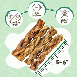 Nature Gnaws 5 to 6-in Braided Bully Sticks Dog Chew Treats, 10 count slide 2 of 8