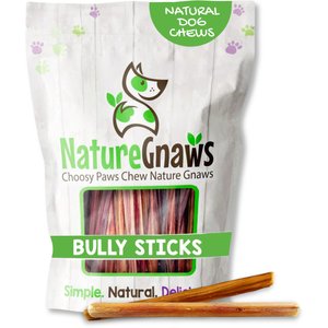 Nature Gnaws 5 to 6-in Extra Thin Bully Sticks Dog Chew Treats, 25 count