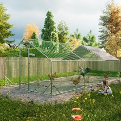 PXZEE Galvanized Wire Walk-in Outdoor Dog Kennel with Waterproof & Anti-UV Cover, 120 x 240 x 79-in slide 2 of 8