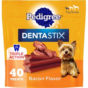 Pedigree Dentastix Bacon Flavor Dental Treats for Toy & Small Dogs, 40 count