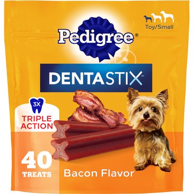 Pedigree Pedigree Dentastix Bacon Flavor Dental Treats for Toy & Small Dogs, 40 count