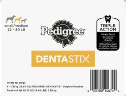 Pedigree Dentastix Small/Medium Original Chicken Flavor Dental Dog Treats, 100 count